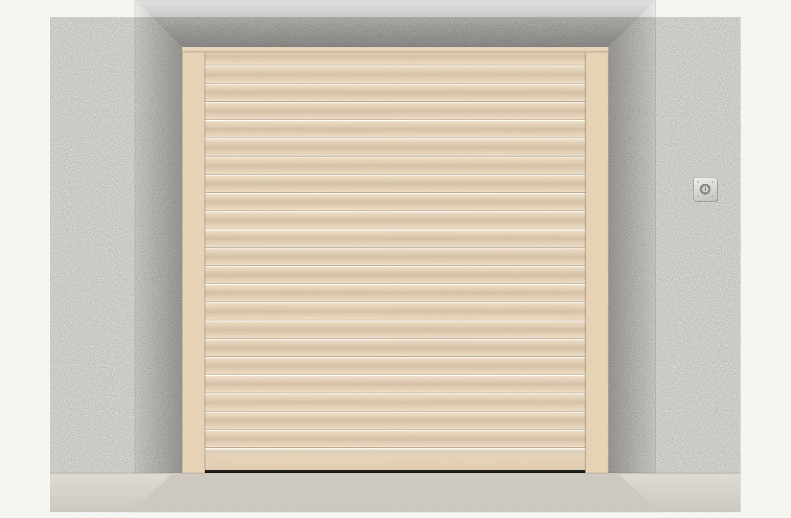 Porte de garage enroulable aluminium électrique filaire sur mesure – Ivoire clair RAL 1015