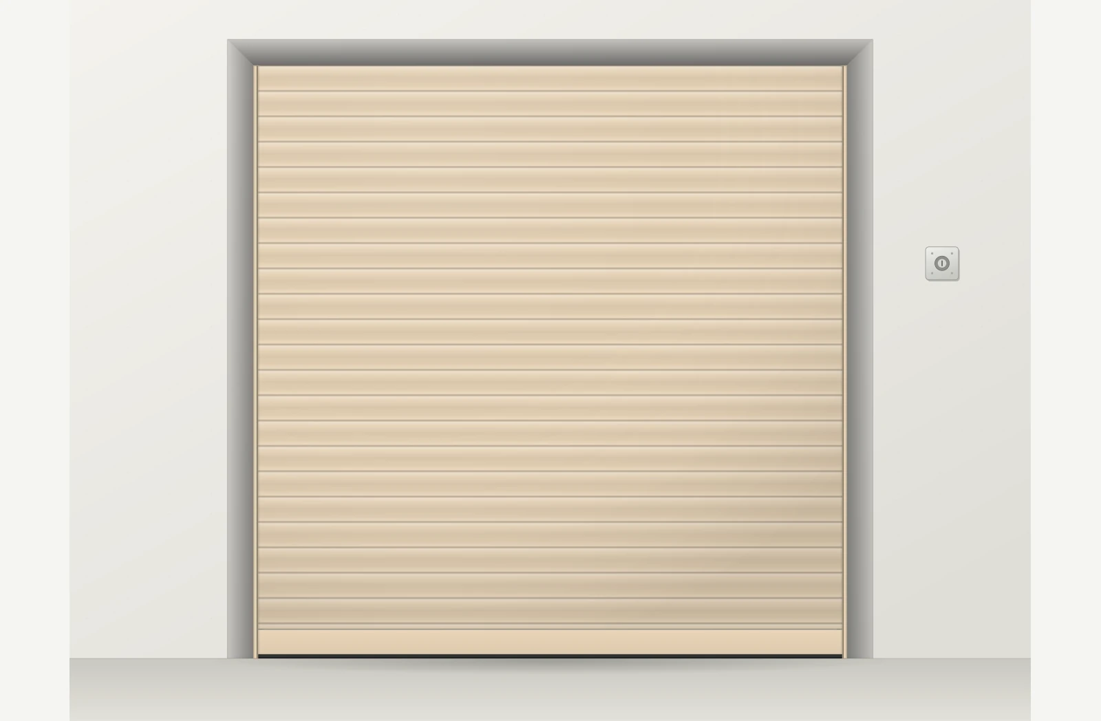 Porte de garage enroulable aluminium électrique filaire sur mesure – Ivoire clair RAL 1015