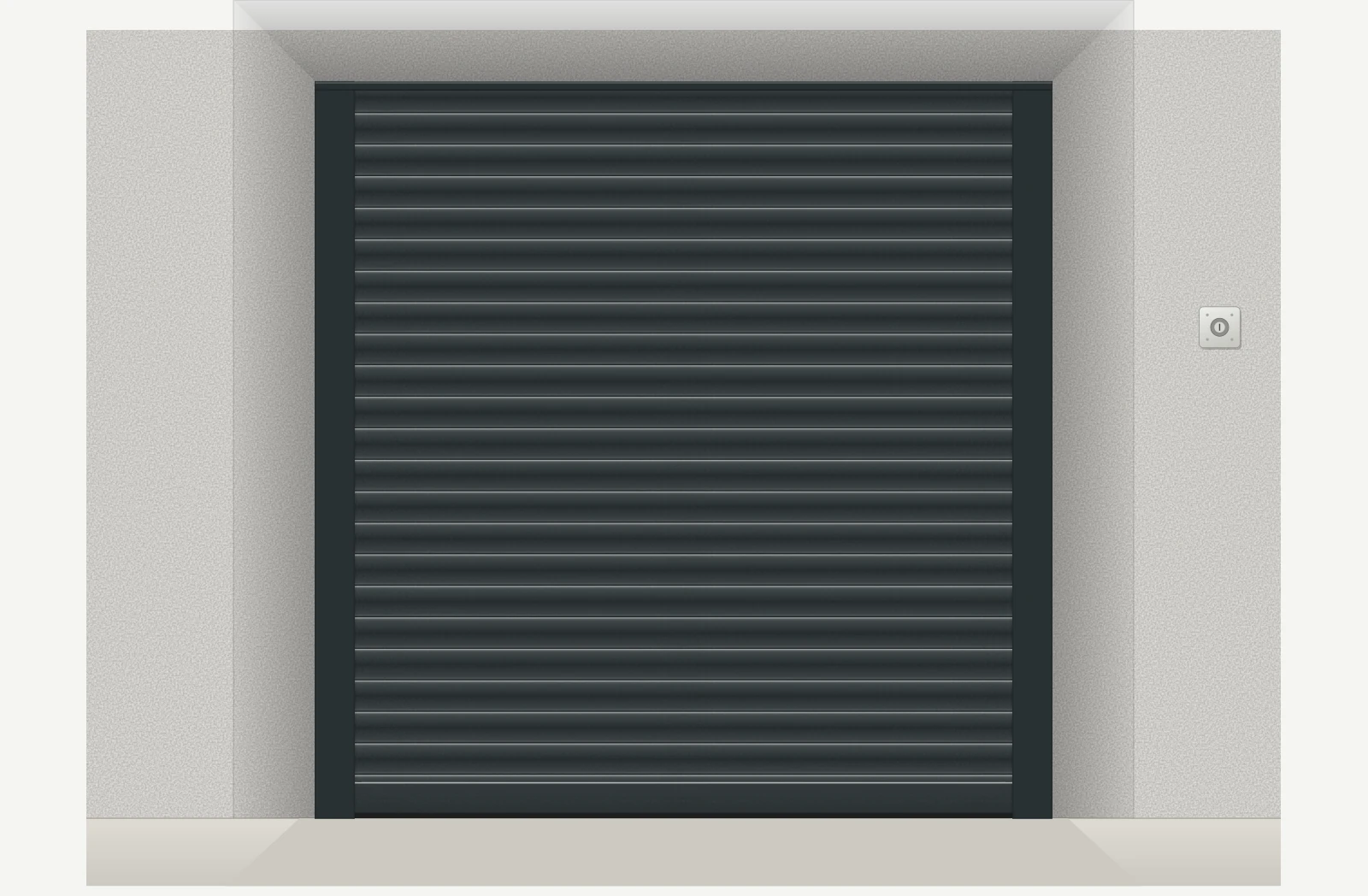 Porte de garage enroulable aluminium électrique filaire sur mesure – Gris anthracite RAL 7016