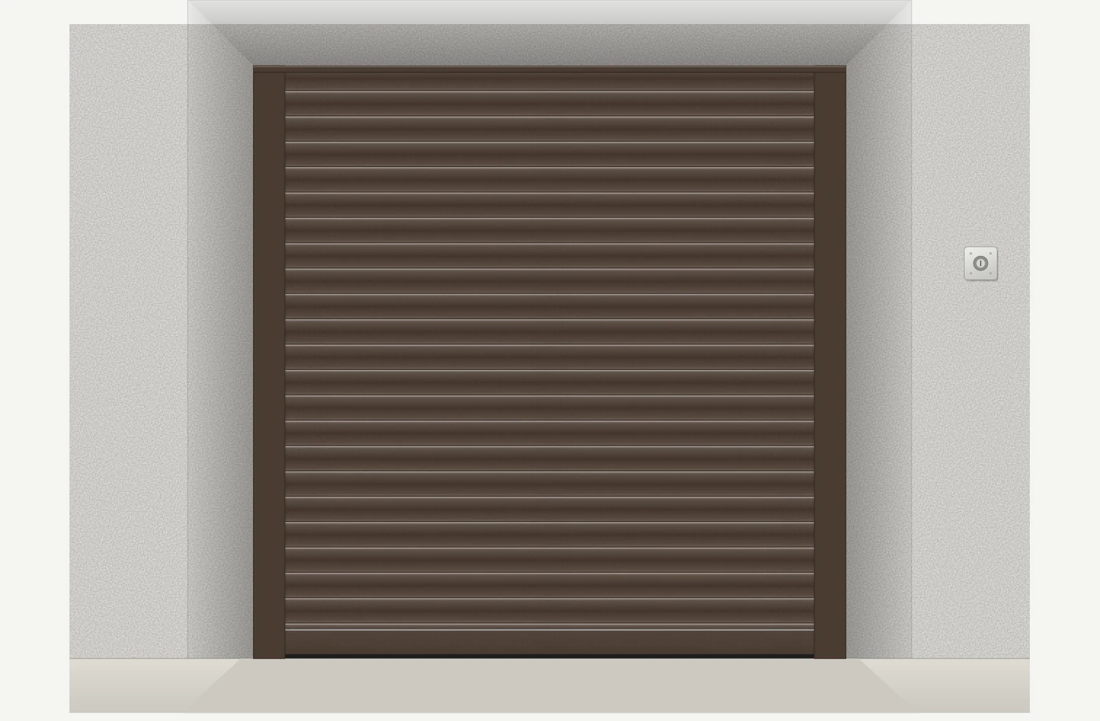 Porte de garage enroulable aluminium électrique filaire sur mesure – Brun sépia RAL 8014