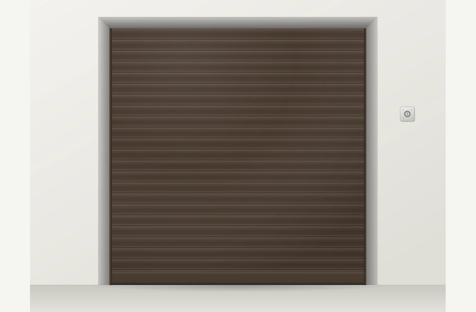 Porte de garage enroulable aluminium électrique filaire sur mesure – Brun sépia RAL 8014
