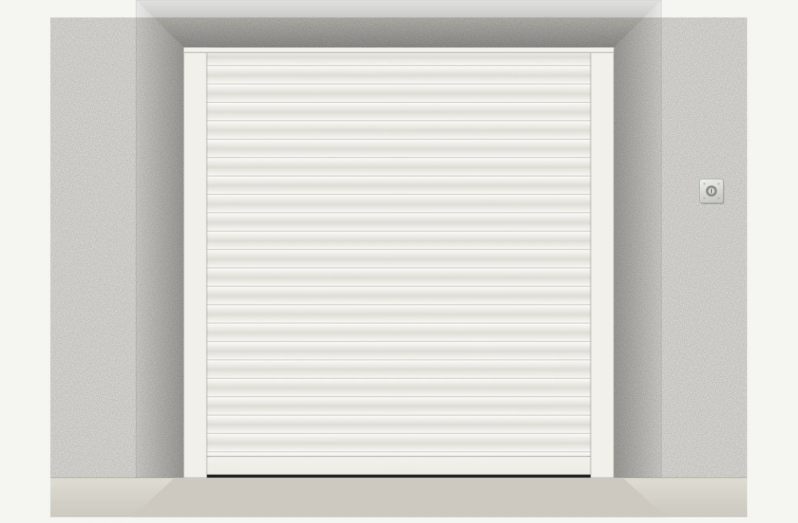 Porte de garage enroulable aluminium électrique filaire sur mesure – Blanc RAL 9016