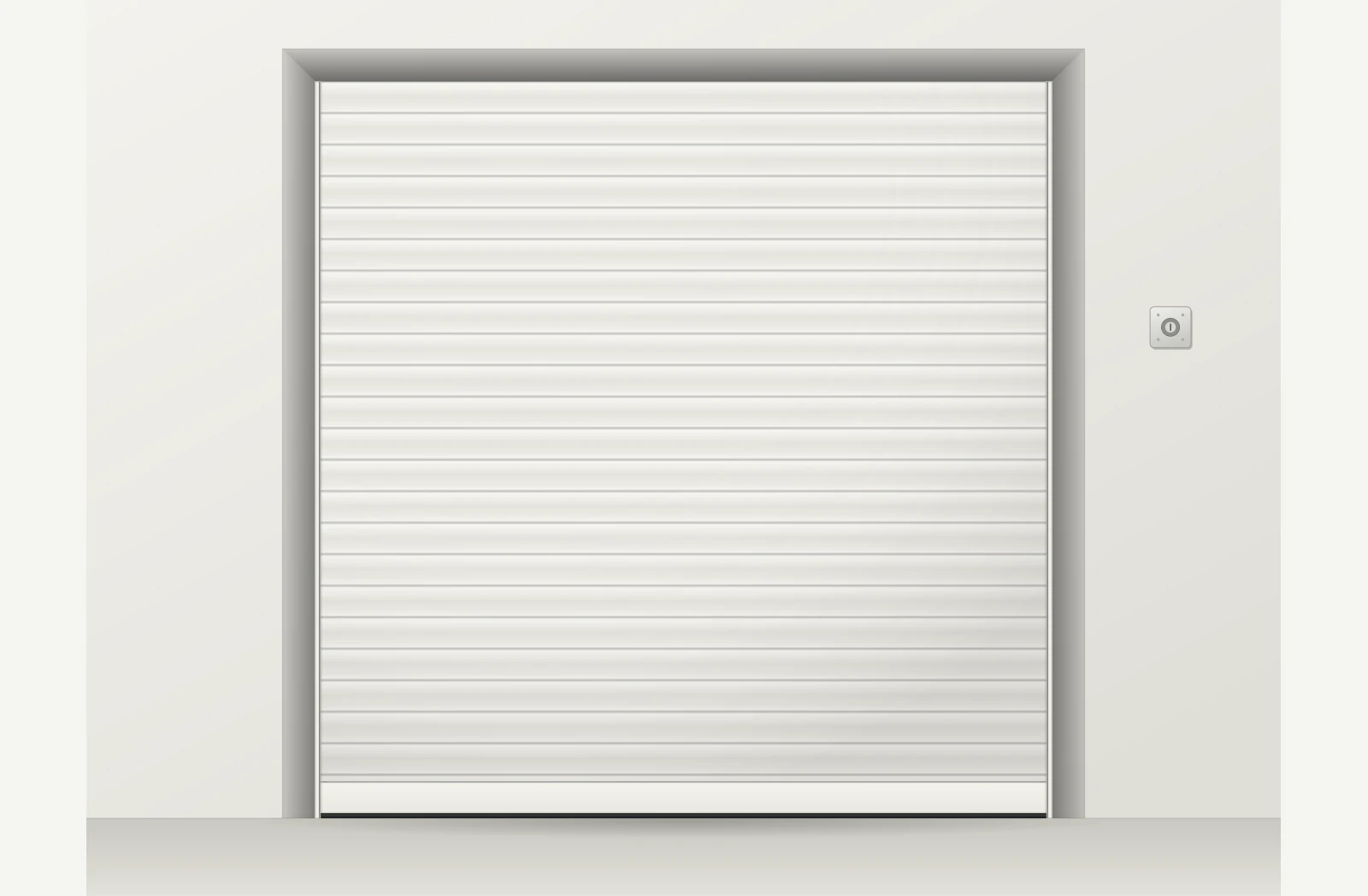 Porte de garage enroulable aluminium électrique filaire sur mesure – Blanc RAL 9016