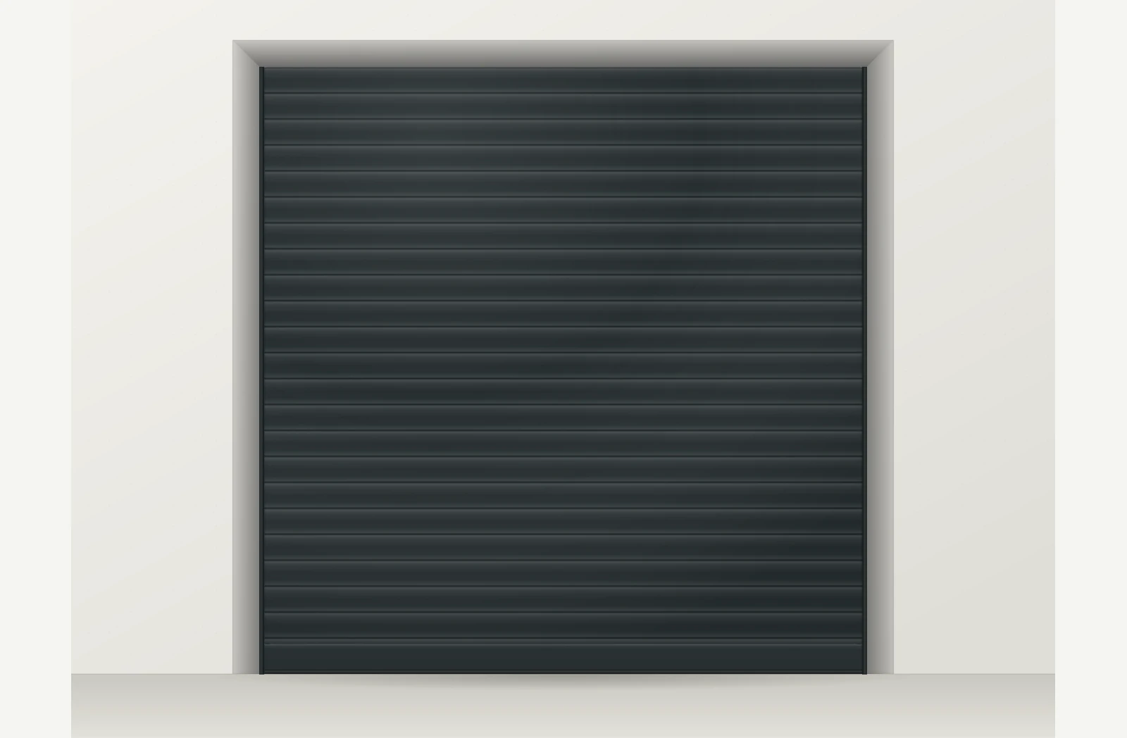 Porte de garage enroulable aluminium motorisée radio Cherubini sur mesure – Gris anthracite RAL 7016