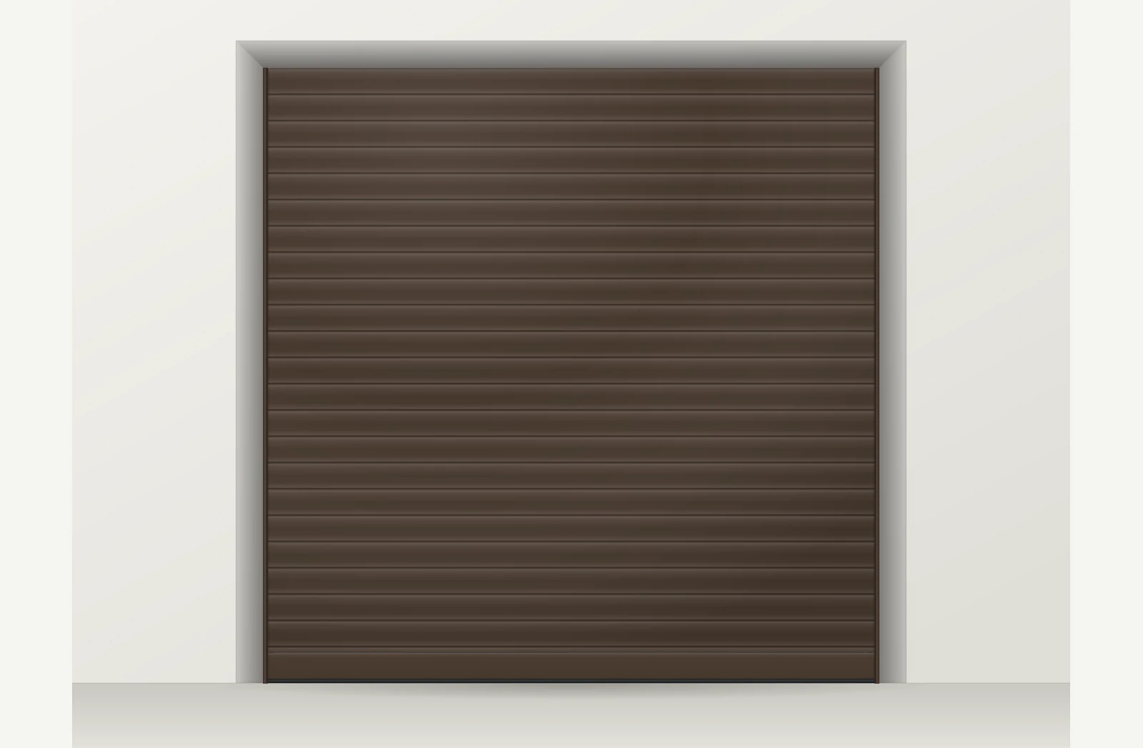 Porte de garage enroulable aluminium motorisée Somfy io sur mesure – Brun sépia RAL 8014