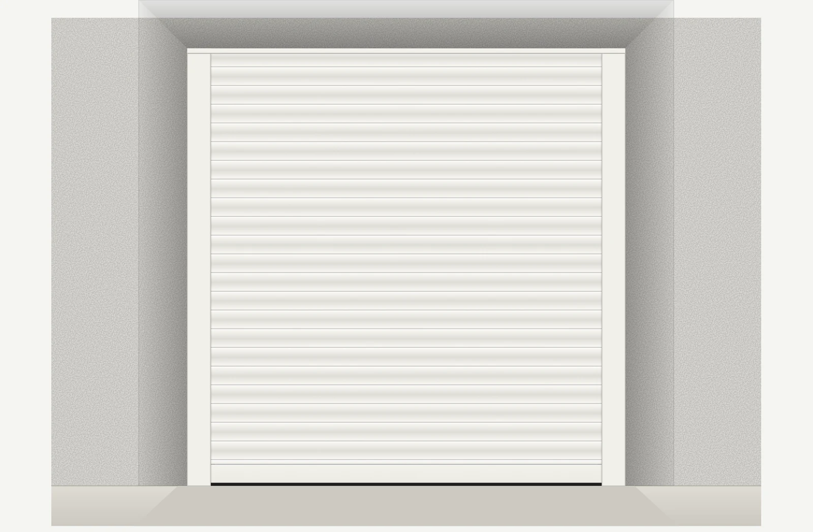 Porte de garage enroulable aluminium motorisée Somfy io sur mesure – Blanc RAL 9016