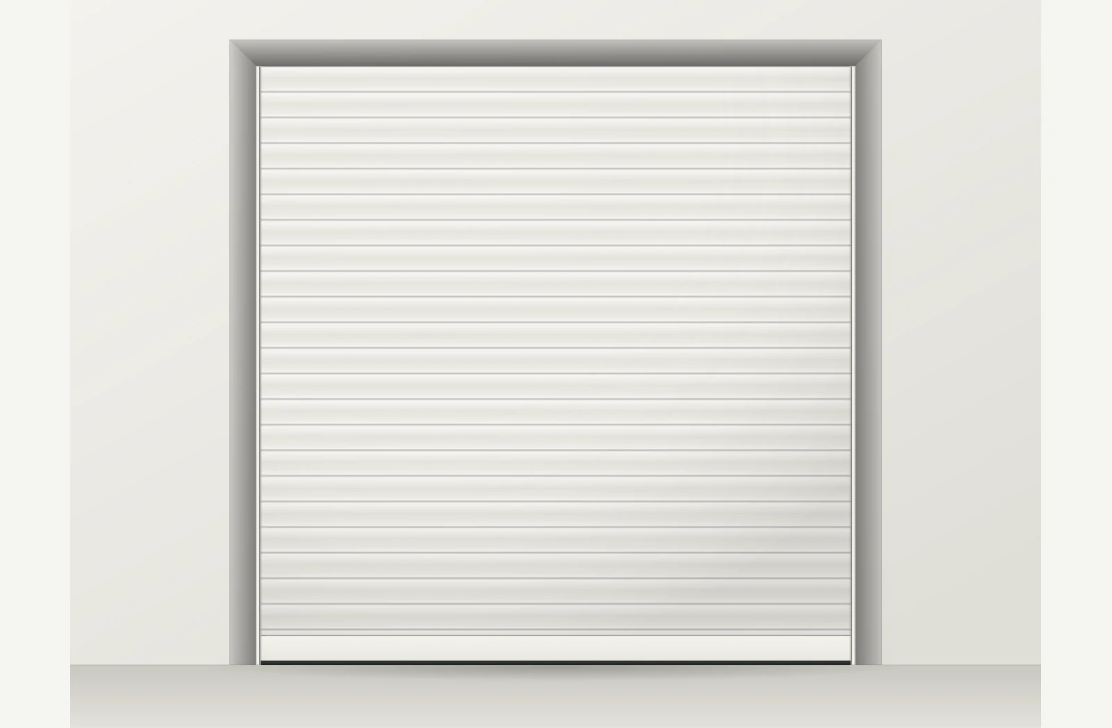 Porte de garage enroulable aluminium motorisée Somfy io sur mesure – Blanc RAL 9016