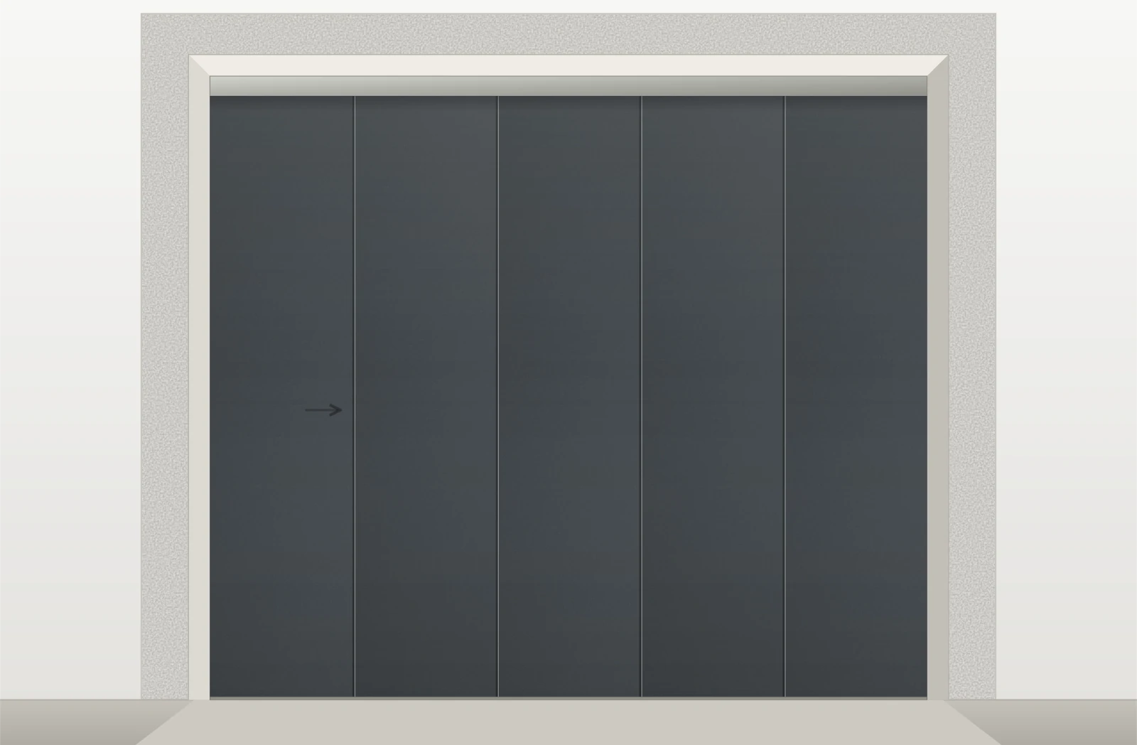 Porte de garage sectionnelle latérale lisse motorisable sur mesure – Gris anthracite RAL 7016