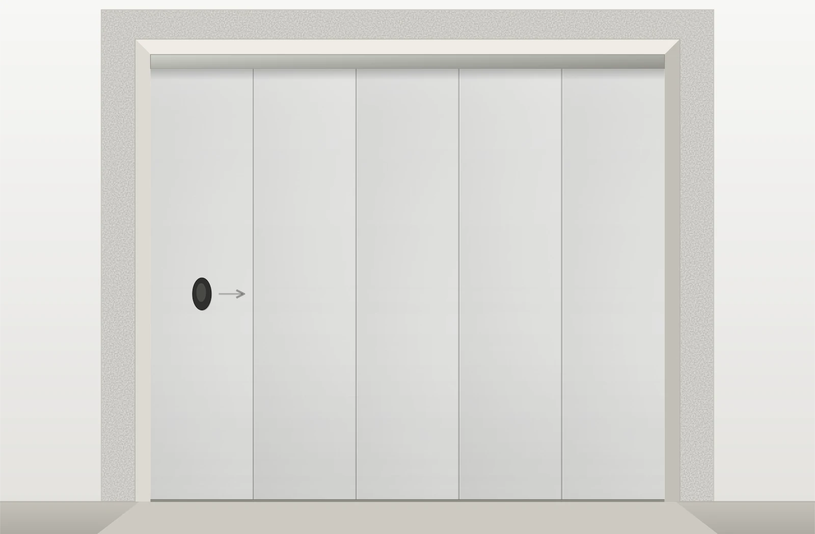 Porte de garage sectionnelle latérale lisse manuelle sur mesure – Blanc RAL 9010