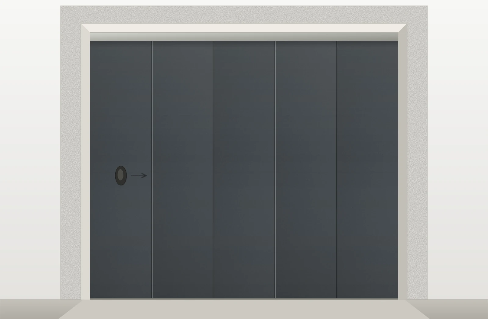 Porte de garage sectionnelle latérale lisse motorisée sur mesure – Gris anthracite RAL 7016