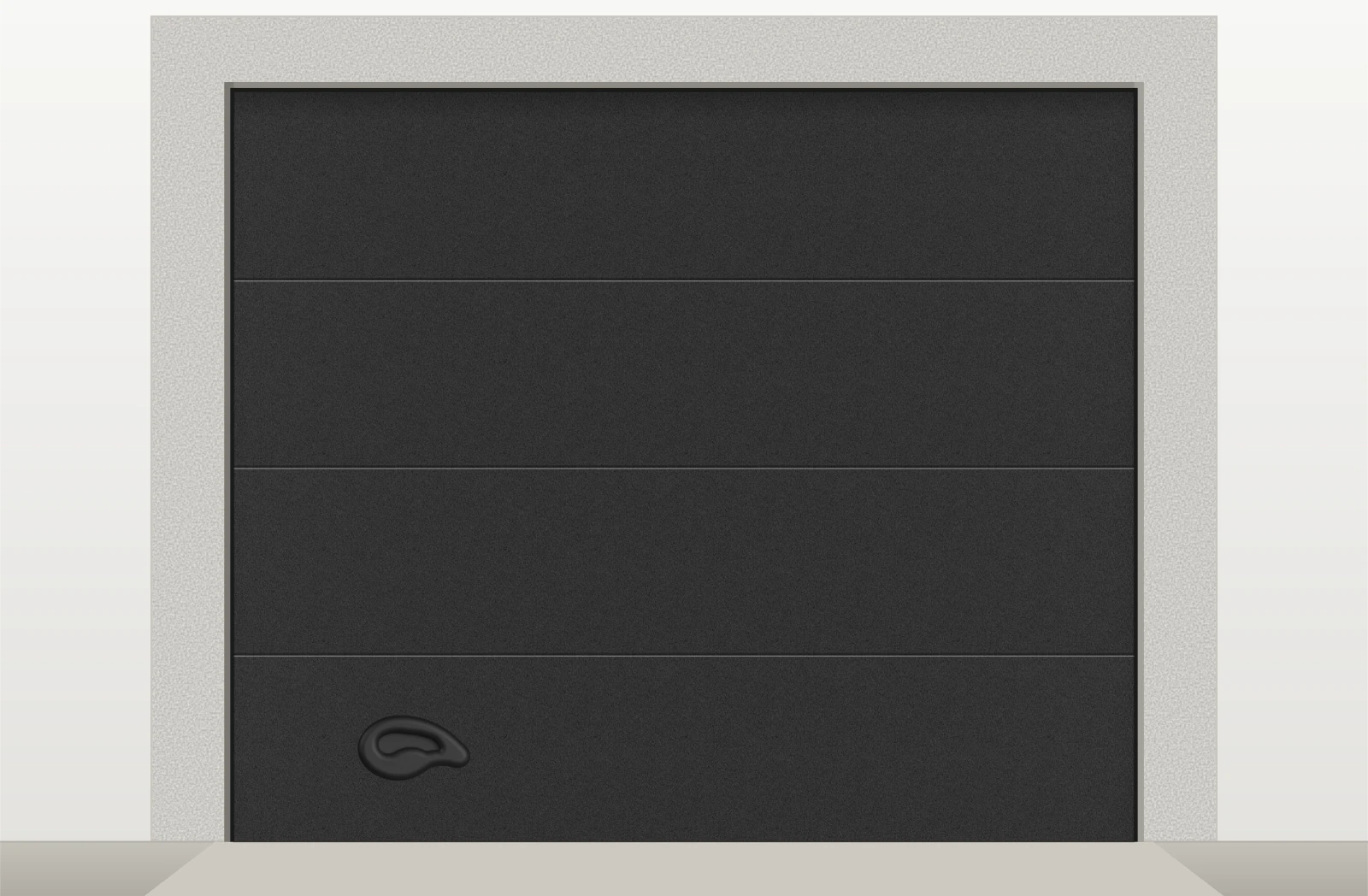 Porte de garage sectionnelle lisse manuelle sur mesure – Noir RAL 9005