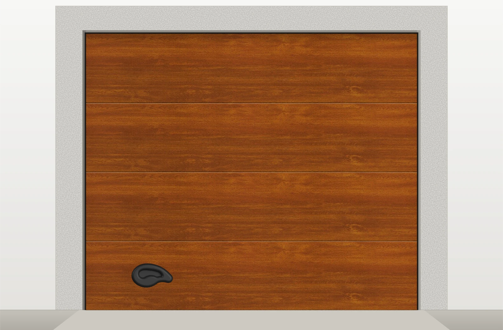 Porte de garage sectionnelle lisse manuelle sur mesure – Chêne doré