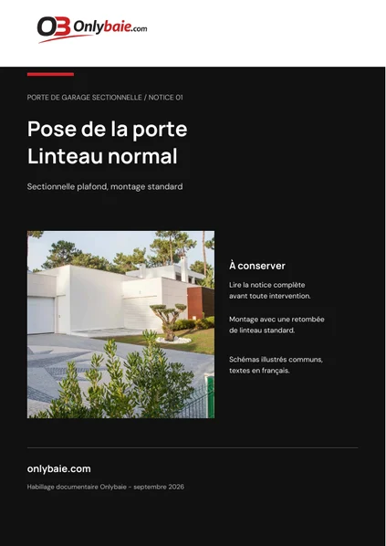 Couverture Onlybaie : Pose en linteau normal