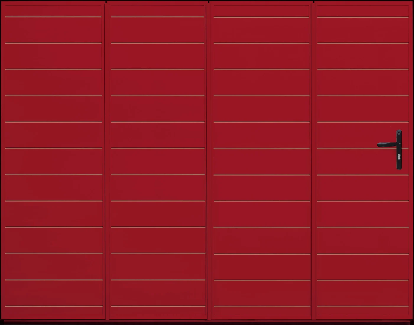 Porte de garage coulissante aluminium · Aspect lames horizontales
