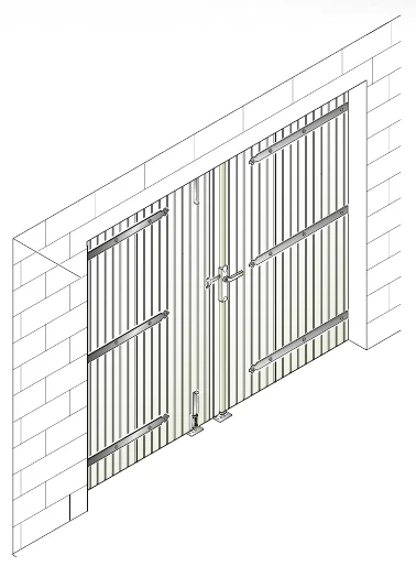 Principe d’implantation de la porte de garage battante 2 vantaux aluminium