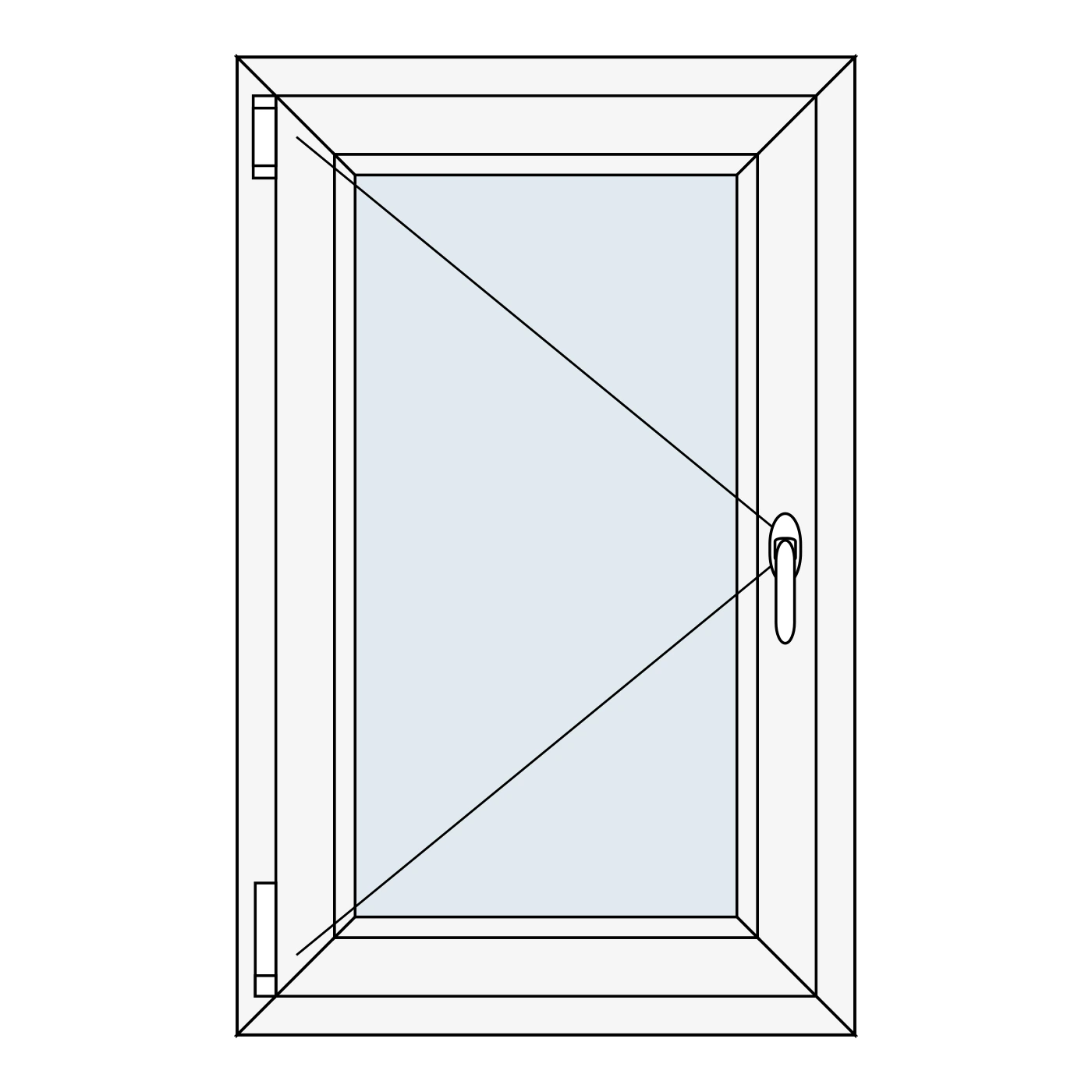 Fenêtre PVC 1 vantail Essentielle – 600 × 950 mm – Blanc