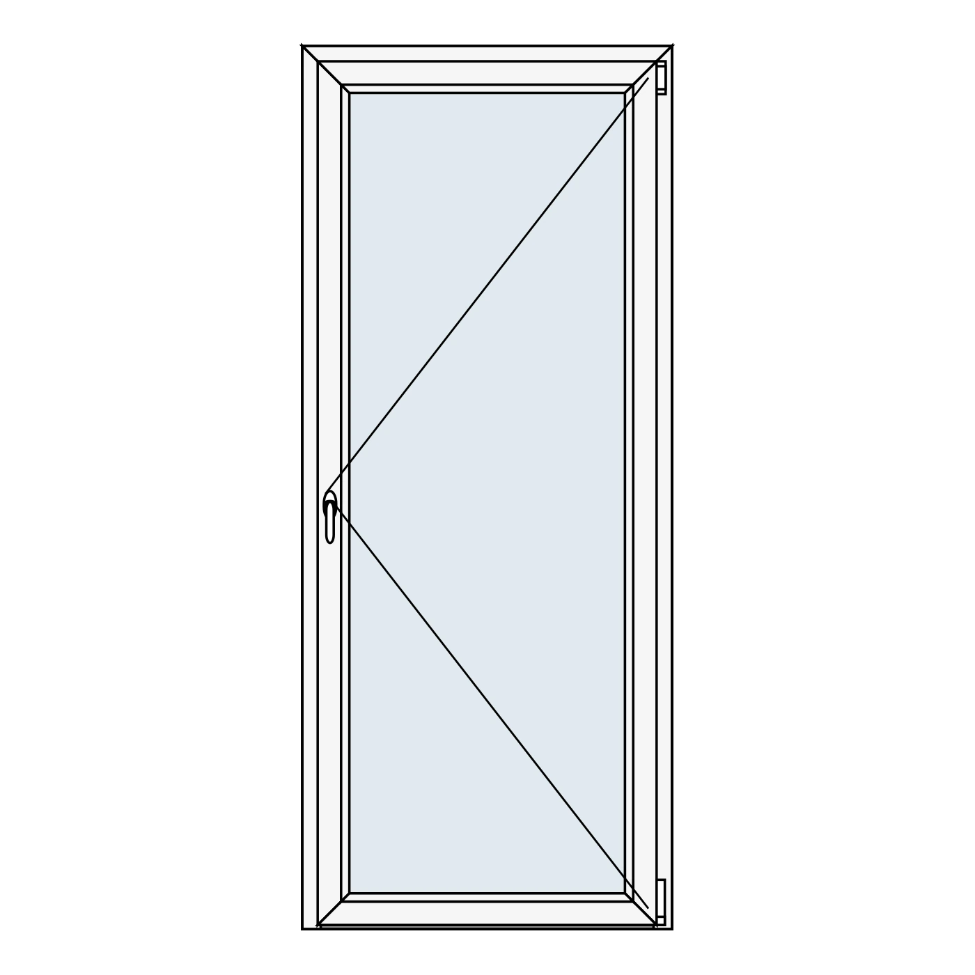 Porte-fenêtre PVC 1 vantail MODERNLINE – 900 × 2150 mm – Blanc