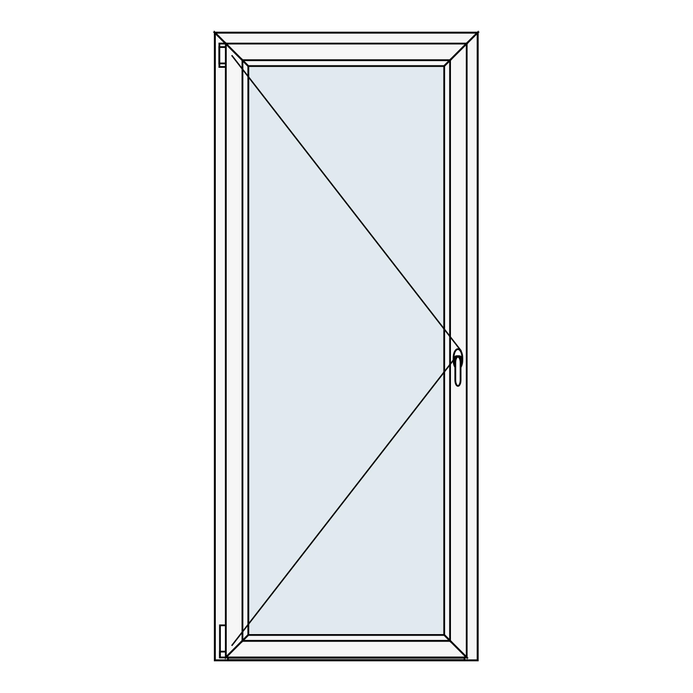Porte-fenêtre PVC 1 vantail Confort – 900 × 2150 mm – Blanc