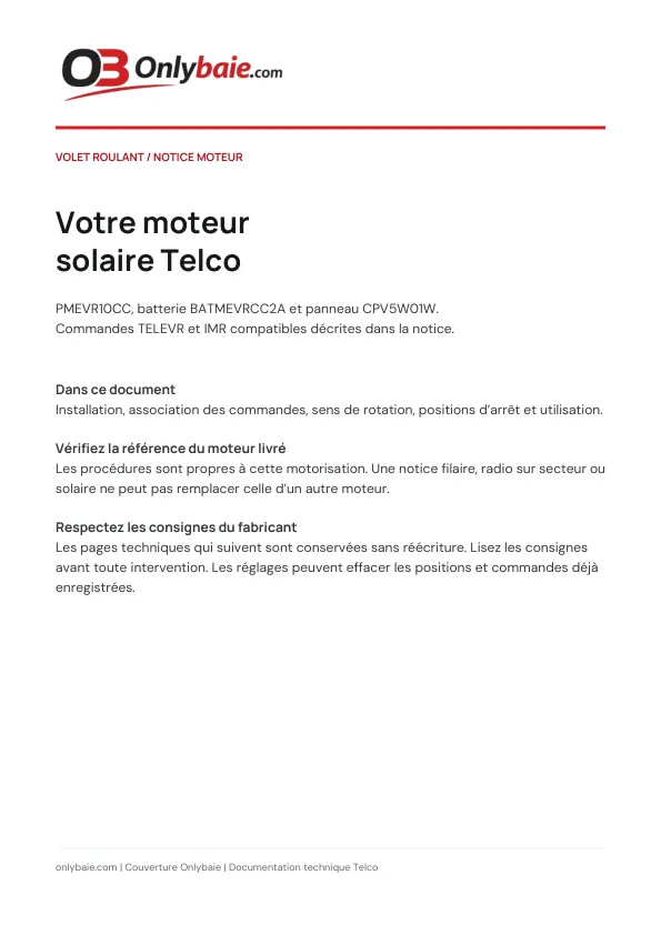 Couverture : Installer et régler le moteur Telco solaire