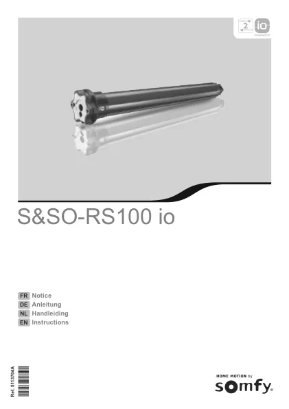 Couverture : Installer et utiliser Somfy RS100 io