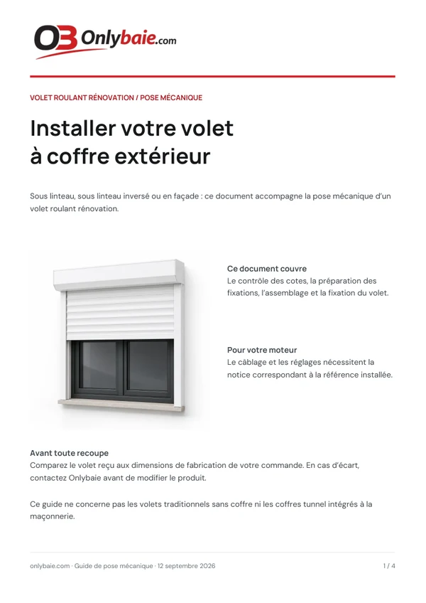 Couverture : Installer votre volet rénovation